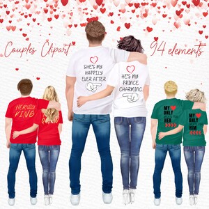 Clipart de parejas: "CLIPART DEL DÍA DE SAN VALENTÍN" Clipart de amor Novio Novia Amor Diseños de pareja Diseño de sublimación Clipart de compromiso