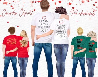 Valentine's Day Couples Clipart: Love Designs (94 PNG Files)