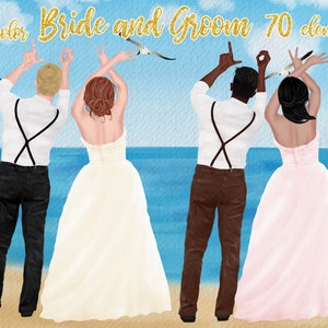 Imágenes prediseñadas de novia y novio: "IMÁGENES PREDISEÑADAS DE BODA" Ilustraciones de boda Planificador nupcial Invitación de boda Hombres de traje Accesorios de boda peinado