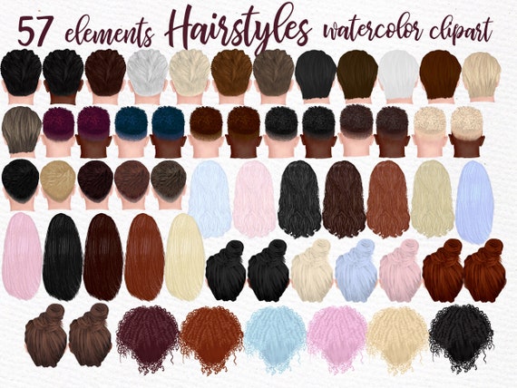 Hairstyles Clipart: girls Clipart Custom - Etsy Hairstyles Clipart: girls Clipart Custom - Etsy