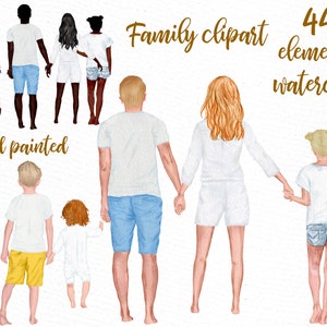 Family clipart: &quot;FAMILY FIGURES CLIPART&quot; Infant baby  Dad Mom Children Watercolor people Summer clipart Mothers day Family People Kids Art