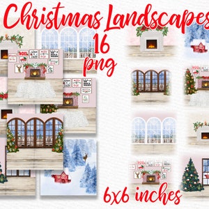 Sfondo natalizio: "SFONDI NATALIZI" Paesaggi invernali Mug Design Diy Cartolina di Natale Modelli di tazza Clipart di Natale Sfondi invernali