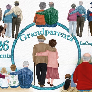 Imágenes prediseñadas del paquete de abuelos: "ABUELO Y ABUELA" Imágenes prediseñadas de Oldman Imágenes prediseñadas de abuela Imágenes prediseñadas de padres mayores Retrato Creador Imágenes prediseñadas familiares