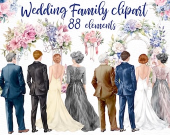 Hochzeit Familie Clipart: Braut, Bräutigam & Eltern (88 PNG Dateien)