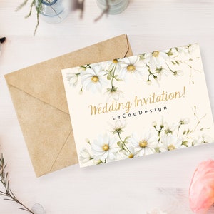 Watercolor Daisy Clipart: White Flowers, Floral Borders (PNG) image 6