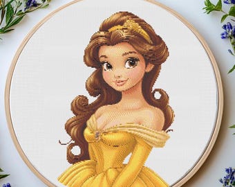 Princess Cross Stitch Pattern Pdf: "FAIRYTALE CROSS STITCH" Princess Bella Cross Stitch Princess Embroidery Cartoon Characters cross stitch