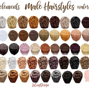 Peinados masculinos clipart: "MEN HAIR CLIPART" Bold Man hairstyles Custom Hairstyle Boys hairstyle Black man hairstyle Men fashion clipart