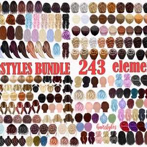 Peinados Paquete clipart: "PEINADOS CLIPART BUNDLE" Peinados familiares Peinados femeninos Peinado personalizado Peinados masculinos Peinados para niños