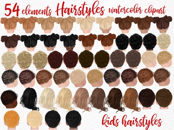 Hairstyles Clipart: kids Clipart Custom Hairstyles - Etsy Hairstyles Clipart: kids Clipart Custom Hairstyles - Etsy