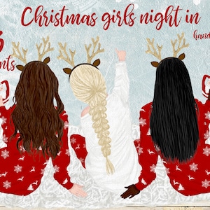 Weihnachten Mädchen Clipart: "BEST FRIEND CLIPART" Planer Mädchen Weihnachten Becher Design Besties Clipart anpassbare Clipart Xmas Png Bff Clipart