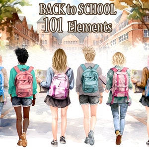 Terug naar school clipart: "COLLEGE STUDENTEN CLIPART" Studenten Clipart Terug naar Campus Png Campus Achtergrond Aanpasbare clipart Sublimatie