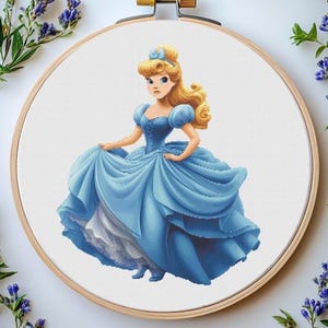 Princess Cross Stitch Pattern Pdf: "CINDIRELLA CROSS STITCH" Cindirella Embroidery Princess Embroidery Cartoon Characters cross stitch Pdf