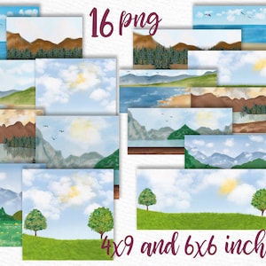 Paysages clipart: "HOLIDAY BACKDROPS" Custom Landscapes Mug Design Diy Greeting card Summer Background Mug templates sublimation png