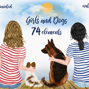 Beste Freunde Clipart: "DOGS CLIPART" HundeliebhaberIn Clipart Hund Mama Clipart Haustier Clipart Aquarell Mädchen Hund Tasse Design