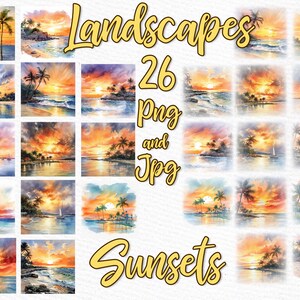 Sunset Landscapes clipart: &quot;BEACH LANDSCAPES&quot; Aruba Sunset Beach Custom Landscapes Beach backdrop Mug Designs Summer Background Mug template