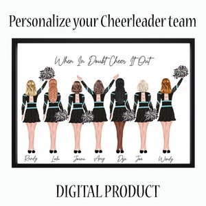 Personalized Cheerleader Digital Print: &quot;CHEER TEAM PRINT&quot; Cheer Friend Gift Cheerleader Poster Cheer Team Gift Custom Picture Cheer Gift
