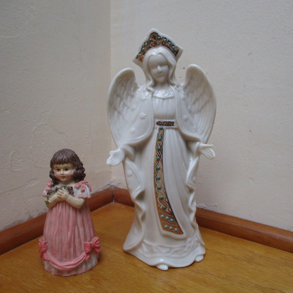 Rare Find, Maud Humphrey Bogart "Gift of Love"; Unique C/J Mary by Lenox, Angel Figurine, Lenox China Jewels, Religious Item, Made in USA