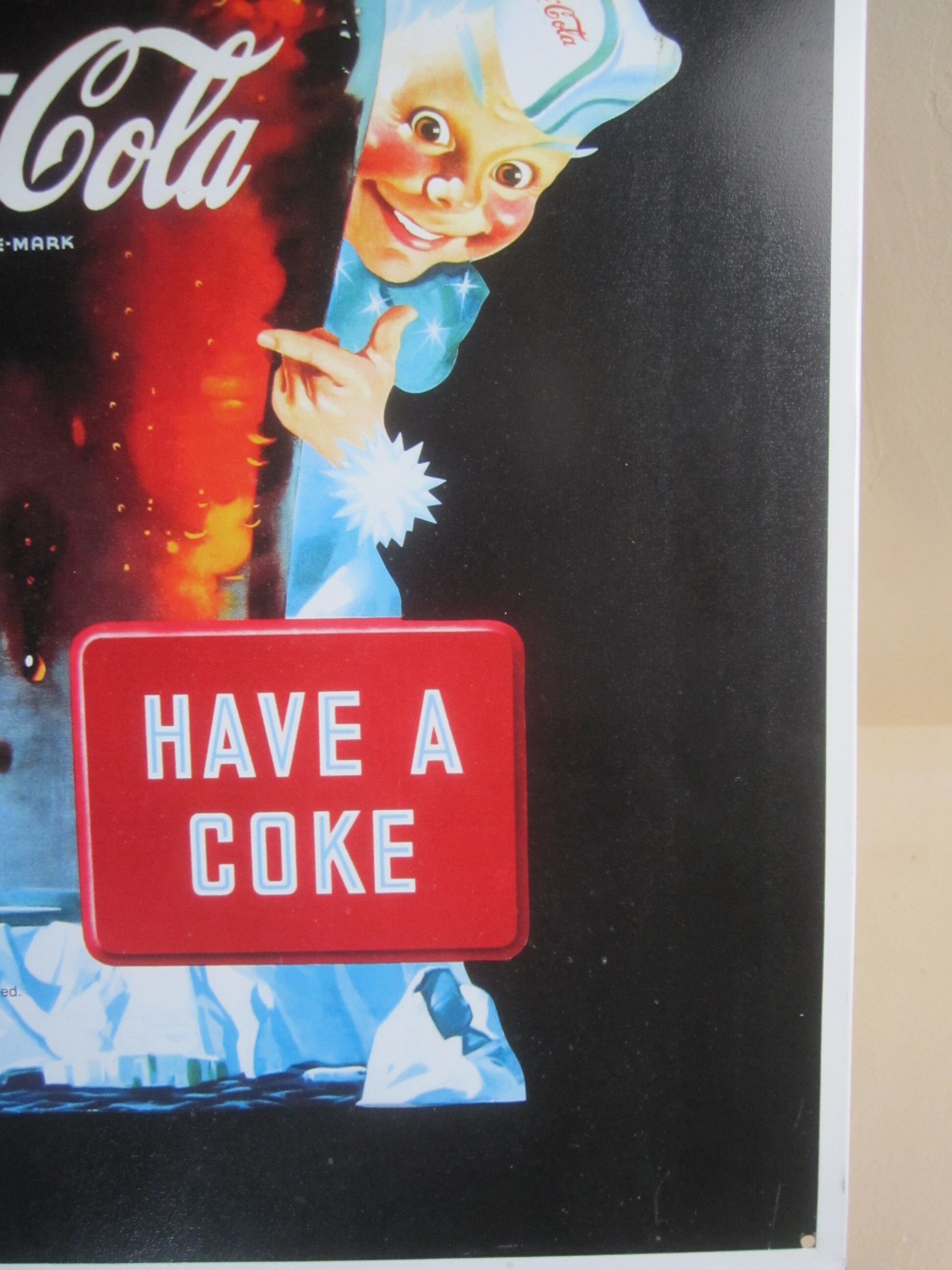 Vintage, Cocacola Pattern Items Cocacola Tin Sign and Cocacola Wall
