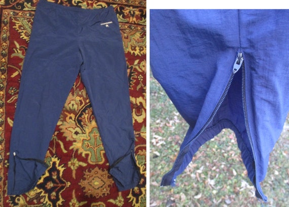 sale...Vtg 80's, Unique Blue Nylon Track Jogger S… - image 5