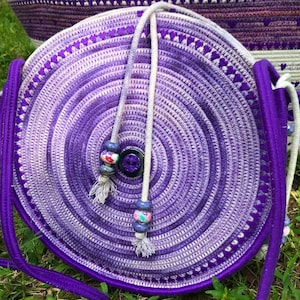Round Rope Bag for Mom gift for sister gift for friend Rope Bag, Birthday gift basket for a friend Rope Purse for a wedding