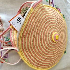 Beautiful Round Rope Handbag, Rope Bag, Rope Basket, Rope Purse, Pocketbook