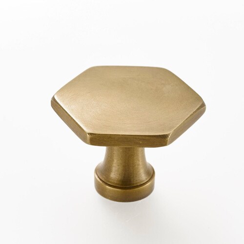 Brass Drawer Pulls. Hexagonal Cupboard Door Knobs. Drawer Etsy
