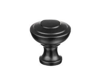 1 3/8" (3.4cm) Retro Round Drawer Pull - Black Finish
