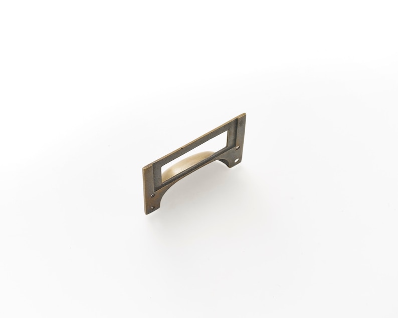 Label handles brass Vintage cabinet handle Filing cabinet handle Brass vintage Office draw. Draw organiser