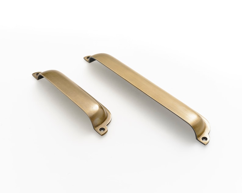 Drawer Cup Handles. Front Fixing Solid Brass Drawer Pulls. Etsy UK