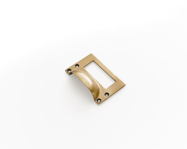 Label handles brass Vintage cabinet handle Filing cabinet handle Brass vintage Office draw. Draw organiser