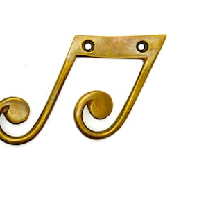 Brass wall hook. Musical gift idea. Towel bathroom hook. Clothes coat hook. Cupboard wall hook. cabinet hardware .musician gifts