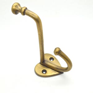 Wall hooks . x1. Brass door hooks,.Clothes coat hooks. Bedroom decor. Wall art. Brass handles. Drawer handles . Towel hooks . Vintage brass image 2