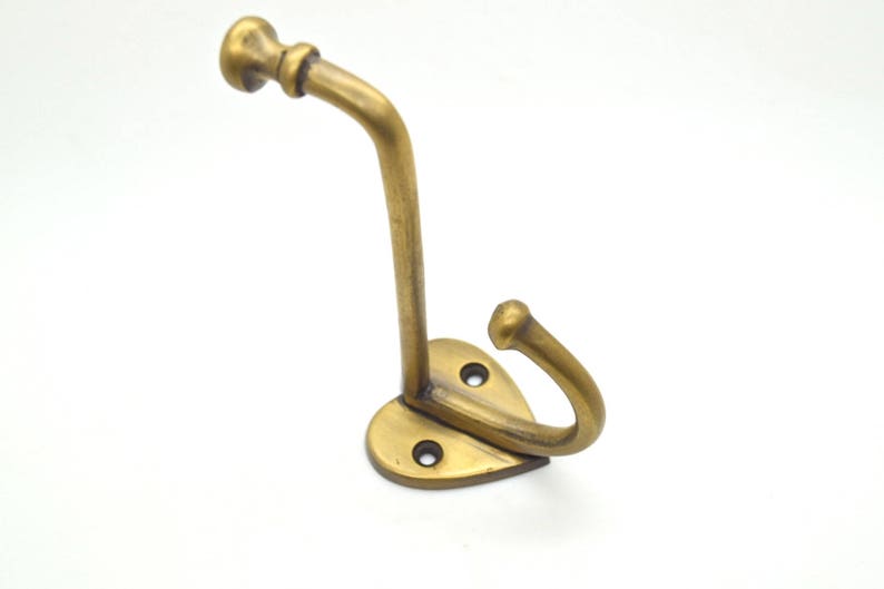 Wall hooks . x1. Brass door hooks,.Clothes coat hooks. Bedroom decor. Wall art. Brass handles. Drawer handles . Towel hooks . Vintage brass image 2