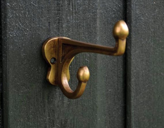 Solid Brass Victorian or Industrial Style Wall Hooks. Ideal for