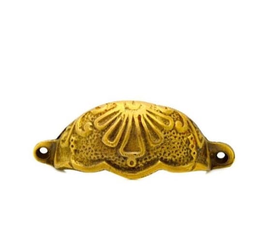 Paire De Poignées De Porte Dorées – Style Classique – Métal – Occasion état Neuf