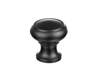 1 3/8" (3.3cm) Heritage Round Drawer Pull - Black Finish