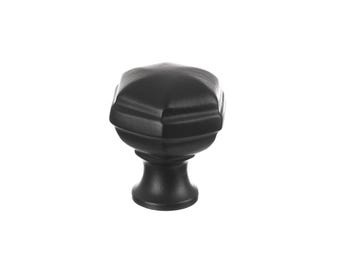 1 3/8" (3.3cm) Retro Hexagonal Drawer Pull - Black Finish