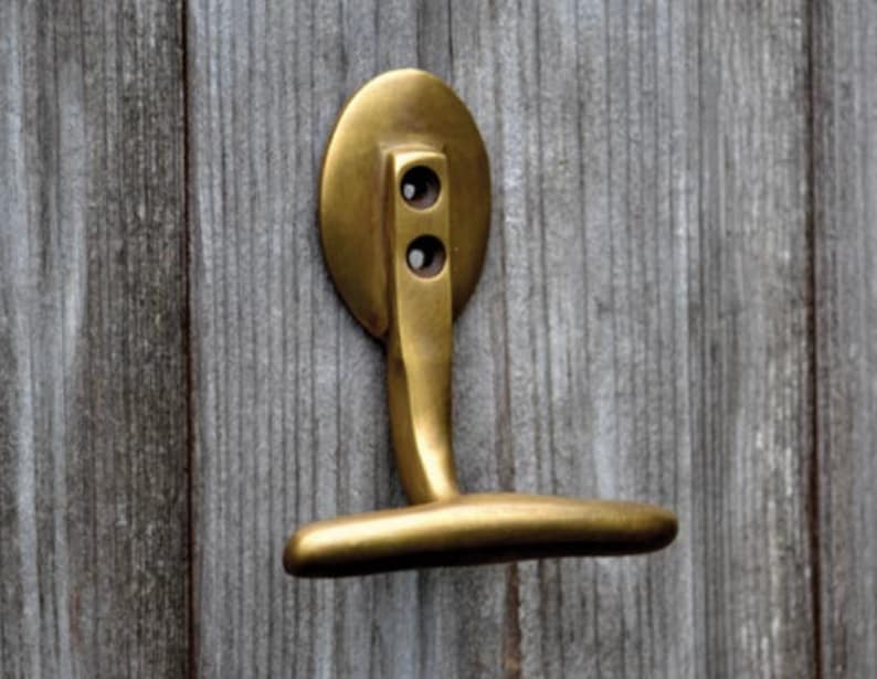 Brass coat hooks. Curtain ties back. Vintage door hooks Coat Etsy