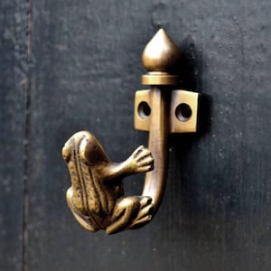 Frog  coat hooks.  Wall door hooks. childrens bedroom,  bathroom towel hook, brass decor, Ideal for coat racks and children bedroom decor