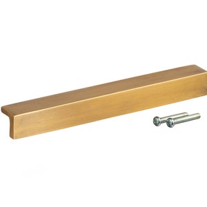 L Shaped Solid Brass Kitchen Drawer Handles. This style is available in two sizes with over 100 other styles to select. image 4