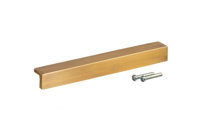 L Shaped Solid Brass Kitchen Drawer Handles. This style is available in two sizes with over 100 other styles to select. image 4