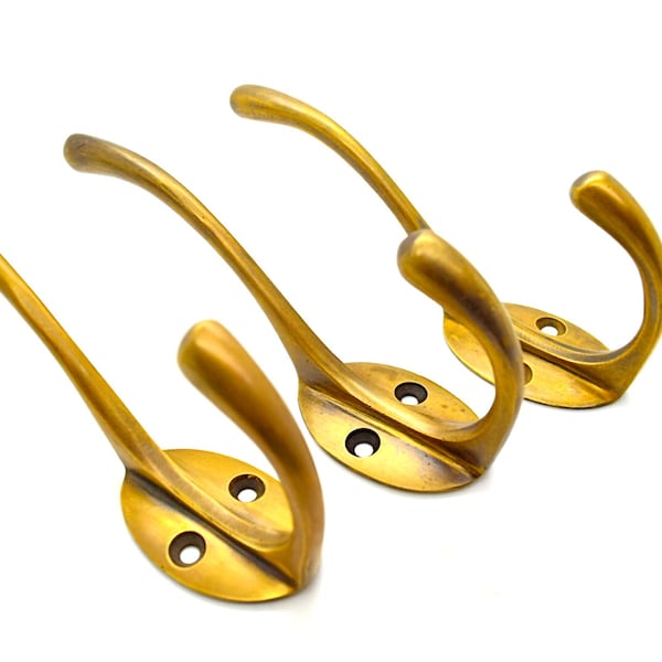 Brass coat hooks. Clothes coat hook.Bathroom towel hook.Kitchen hall hook. Cabin hooks.vintage industrial hook.wall hook rail,hook peg board