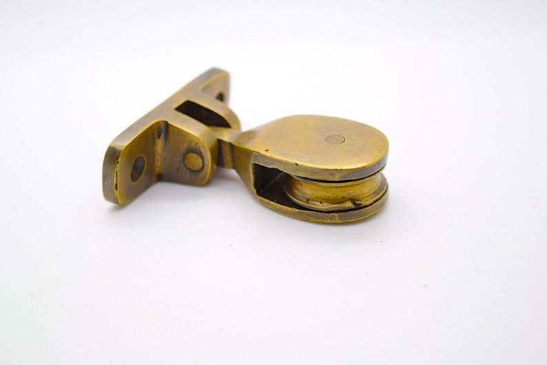 1 x Vintage solid brass curtain / rope pulleys Perfect for Etsy