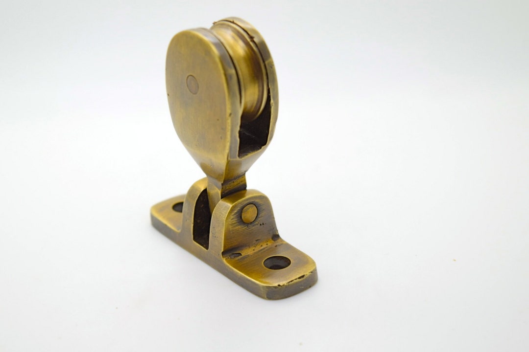 1 X Vintage Solid Brass Curtain / Rope Pulleys Perfect for Blinds