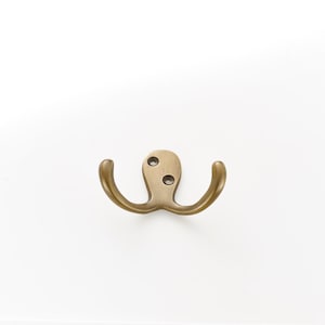 Solid brass wall hooks. Ideal for small spaces to hang coats, clothes and towels. Supplied with fixings. Great bathroom decor hooks image 3