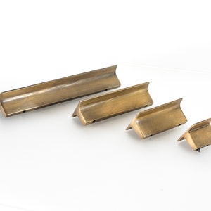 Art deco brass handles.4 sizes available, Cabinet handles .Draw pulls knobs. Kitchen cupboard. Art deco brass handles image 2