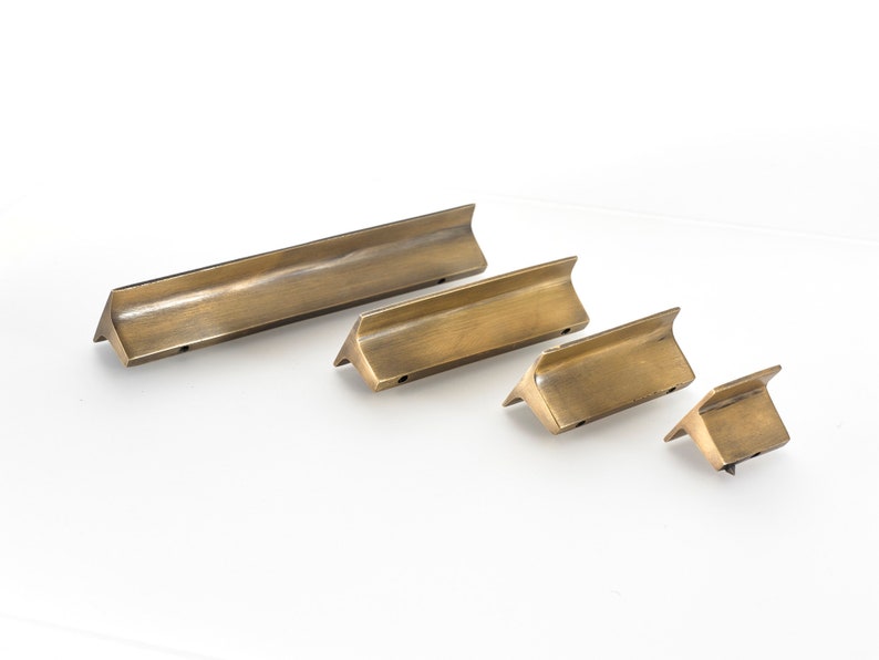 Art deco brass handles.4 sizes available, Cabinet handles .Draw pulls knobs. Kitchen cupboard. Art deco brass handles image 2