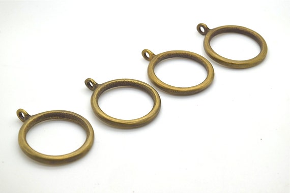 4 X Brass Curtain Rings Curtain Hooks Curtain Pole Ties Etsy