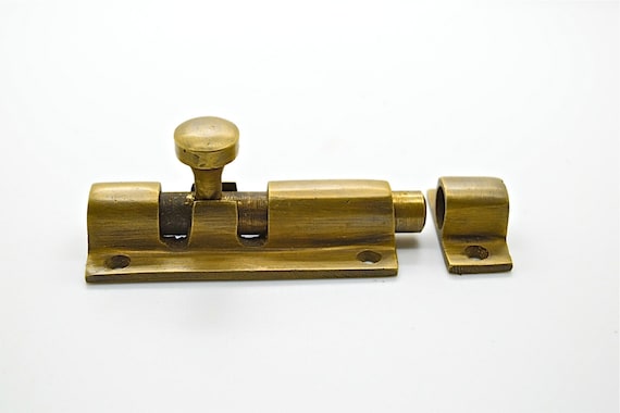 vintage brass locks. door lock catch. slide bolt . cabinet | etsy
