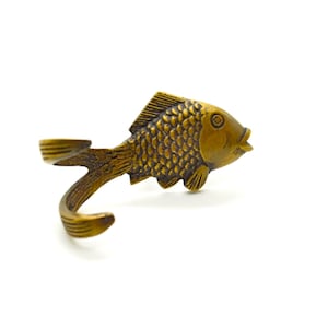 Fish brass coat hook